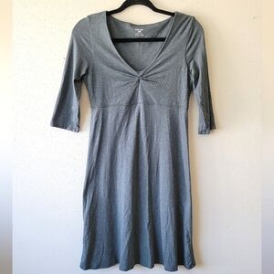 HORNY TOAD Jersey Stretch Knit Heather Gray Dress Knee Length Outdoor Athletic